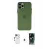MARSİLYAN™- iPhone 12 Pro Max Kılıf Atlas Minimal Prime - Şeffaf 360 Full Body Arka Koruyucu + Shine Kamera Lens - GD