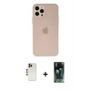 MARSİLYAN™- iPhone 12 Pro Max Kılıf Atlas Minimal Prime - Şeffaf 360 Full Body Arka Koruyucu + Shine Kamera Lens - GD