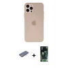 MARSİLYAN™- iPhone 12 Pro Max Kılıf Atlas Minimal Prime - Şeffaf 360 Full Body Arka Koruyucu + Renkli Kamera Lens Koruma Cam - MI