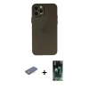 MARSİLYAN™- iPhone 12 Pro Max Kılıf Atlas Minimal Prime - Şeffaf 360 Full Body Arka Koruyucu + Renkli Kamera Lens Koruma Cam - PE