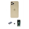 MARSİLYAN™- iPhone 12 Pro Max Kılıf Atlas Minimal Prime - Şeffaf 360 Full Body Arka Koruyucu + Renkli Kamera Lens Koruma Cam - SI