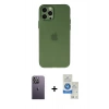 MARSİLYAN™- iPhone 12 Pro Max Kılıf Atlas Minimal Prime - Şeffaf Royal Nano Ekran Koruyucu + Neon Fosforlu Kamera Lens - BZ