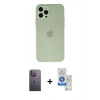MARSİLYAN™- iPhone 12 Pro Max Kılıf Atlas Minimal Prime - Şeffaf Royal Nano Ekran Koruyucu + Neon Fosforlu Kamera Lens - BZ