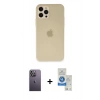 MARSİLYAN™- iPhone 12 Pro Max Kılıf Atlas Minimal Prime - Şeffaf Royal Nano Ekran Koruyucu + Neon Fosforlu Kamera Lens - BZ