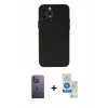 MARSİLYAN™- iPhone 12 Pro Max Kılıf Atlas Minimal Prime - Şeffaf Royal Nano Ekran Koruyucu + Neon Fosforlu Kamera Lens - BZ