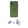 MARSİLYAN™- iPhone 12 Pro Max Kılıf Atlas Minimal Prime - Şeffaf Royal Nano Ekran Koruyucu + Gümüş Shine Kamera Lens Koruma Cam
