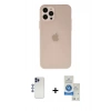 MARSİLYAN™- iPhone 12 Pro Max Kılıf Atlas Minimal Prime - Şeffaf Royal Nano Ekran Koruyucu + Shine Kamera Lens - LT