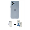 MARSİLYAN™- iPhone 12 Pro Max Kılıf Atlas Minimal Prime - Şeffaf Royal Nano Ekran Koruyucu + Shine Kamera Lens - LT