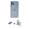 MARSİLYAN™- iPhone 12 Pro Max Kılıf Atlas Minimal Prime - Şeffaf Royal Nano Ekran Koruyucu + Renkli Kamera Lens Koruma Cam - PE