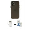 MARSİLYAN™- iPhone 12 Pro Max Kılıf Atlas Minimal Prime - Şeffaf Royal Nano Ekran Koruyucu + Shine Kamera Lens - GD