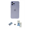 MARSİLYAN™- iPhone 12 Pro Max Kılıf Atlas Minimal Prime - Şeffaf Royal Nano Ekran Koruyucu + Shine Kamera Lens Koruma Cam - PE