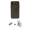MARSİLYAN™- iPhone 12 Pro Max Kılıf Atlas Minimal Prime - Şeffaf Royal Nano Ekran Koruyucu + Sierra Blue Shine Kamera Lens Koruma Cam