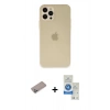 MARSİLYAN™- iPhone 12 Pro Max Kılıf Atlas Minimal Prime - Şeffaf Royal Nano Ekran Koruyucu + Sierra Blue Shine Kamera Lens Koruma Cam