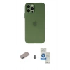MARSİLYAN™- iPhone 12 Pro Max Kılıf Atlas Minimal Prime - Şeffaf Royal Nano Ekran Koruyucu + Sierra Blue Shine Kamera Lens Koruma Cam