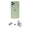 MARSİLYAN™- iPhone 12 Pro Max Kılıf Atlas Minimal Prime - Şeffaf Royal Nano Ekran Koruyucu + Sierra Blue Shine Kamera Lens Koruma Cam