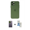 MARSİLYAN™- iPhone 12 Pro Max Kılıf Atlas Minimal Prime - Şeffaf Royal Nano Ekran Koruyucu + Neon Fosforlu Kamera Lens - YL