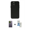 MARSİLYAN™- iPhone 12 Pro Max Kılıf Atlas Minimal Prime - Şeffaf Royal Nano Ekran Koruyucu + Neon Fosforlu Kamera Lens - YL