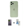 MARSİLYAN™- iPhone 12 Pro Max Kılıf Atlas Minimal Prime - Şeffaf Royal Nano Ekran Koruyucu + Neon Fosforlu Kamera Lens - YL