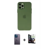 MARSİLYAN™- iPhone 12 Pro Max Kılıf Atlas Minimal Prime - Şeffaf Temperli Cam Ekran Koruyucu + Neon Fosforlu Kamera Lens - MI
