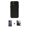 MARSİLYAN™- iPhone 12 Pro Max Kılıf Atlas Minimal Prime - Şeffaf Temperli Cam Ekran Koruyucu + Neon Fosforlu Kamera Lens - MI