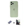 MARSİLYAN™- iPhone 12 Pro Max Kılıf Atlas Minimal Prime - Şeffaf Temperli Cam Ekran Koruyucu + Metal Kamera Lens Koruma Cam - GD