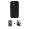 MARSİLYAN™- iPhone 12 Pro Max Kılıf Atlas Minimal Prime - Şeffaf Temperli Cam Ekran Koruyucu + Neon Fosforlu Kamera Lens - SI