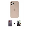 MARSİLYAN™- iPhone 12 Pro Max Kılıf Atlas Minimal Prime - Şeffaf Temperli Cam Ekran Koruyucu + Neon Fosforlu Kamera Lens - TU