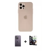 MARSİLYAN™- iPhone 12 Pro Max Kılıf Atlas Minimal Prime - Şeffaf Temperli Cam Ekran Koruyucu + Neon Fosforlu Kamera Lens - BZ