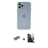 MARSİLYAN™- iPhone 12 Pro Max Kılıf Atlas Minimal Prime - Şeffaf Temperli Cam Ekran Koruyucu + Renkli Kamera Lens Koruma Cam - YL