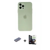 MARSİLYAN™- iPhone 12 Pro Max Kılıf Atlas Minimal Prime - Şeffaf Temperli Cam Ekran Koruyucu + Renkli Kamera Lens Koruma Cam - MI