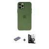 MARSİLYAN™- iPhone 12 Pro Max Kılıf Atlas Minimal Prime - Şeffaf Temperli Cam Ekran Koruyucu + Renkli Kamera Lens Koruma Cam - SI