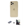 MARSİLYAN™- iPhone 12 Pro Max Kılıf Atlas Minimal Prime - Şeffaf Temperli Cam Ekran Koruyucu + Renkli Kamera Lens Koruma Cam - SI