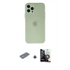 MARSİLYAN™- iPhone 12 Pro Max Kılıf Atlas Minimal Prime - Şeffaf Temperli Cam Ekran Koruyucu + Renkli Kamera Lens Koruma Cam - SI
