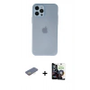 MARSİLYAN™- iPhone 12 Pro Max Kılıf Atlas Minimal Prime - Şeffaf Temperli Cam Ekran Koruyucu + Renkli Kamera Lens Koruma Cam - SI
