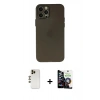 MARSİLYAN™- iPhone 12 Pro Max Kılıf Atlas Minimal Prime - Şeffaf Temperli Cam Ekran Koruyucu + Shine Kamera Lens - GD