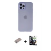 MARSİLYAN™- iPhone 12 Pro Max Kılıf Atlas Minimal Prime - Şeffaf Temperli Cam Ekran Koruyucu + Shine Kamera Lens Koruma Cam - SABE