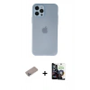MARSİLYAN™- iPhone 12 Pro Max Kılıf Atlas Minimal Prime - Şeffaf Temperli Cam Ekran Koruyucu + Shine Kamera Lens Koruma Cam - SABE