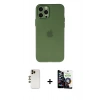 MARSİLYAN™- iPhone 12 Pro Max Kılıf Atlas Minimal Prime - Şeffaf Temperli Cam Ekran Koruyucu + Shine Kamera Lens - GD