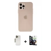 MARSİLYAN™- iPhone 12 Pro Max Kılıf Atlas Minimal Prime - Şeffaf Temperli Cam Ekran Koruyucu + Shine Kamera Lens - GD