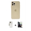 MARSİLYAN™- iPhone 12 Pro Max Kılıf Atlas Minimal Prime - Şeffaf Temperli Cam Ekran Koruyucu + Shine Kamera Lens - GD