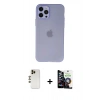 MARSİLYAN™- iPhone 12 Pro Max Kılıf Atlas Minimal Prime - Şeffaf Temperli Cam Ekran Koruyucu + Shine Kamera Lens - GD