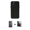 MARSİLYAN™- iPhone 12 Pro Max Kılıf Atlas Minimal Prime - Şeffaf Temperli Cam Ekran Koruyucu + Neon Fosforlu Kamera Lens - YL