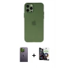 MARSİLYAN™- iPhone 12 Pro Max Kılıf Atlas Minimal Prime - Şeffaf Temperli Cam Ekran Koruyucu + Neon Fosforlu Kamera Lens - YL