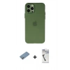 MARSİLYAN™- iPhone 12 Pro Max Kılıf Atlas Minimal Prime - Şeffaf Uv Polymer Nano Ekran Koruyucu + Shine Kamera Lens Koruma Cam - GS