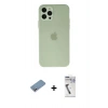 MARSİLYAN™- iPhone 12 Pro Max Kılıf Atlas Minimal Prime - Şeffaf Uv Polymer Nano Ekran Koruyucu + Shine Kamera Lens Koruma Cam - GS