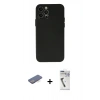 MARSİLYAN™- iPhone 12 Pro Max Kılıf Atlas Minimal Prime - Şeffaf Uv Polymer Nano Ekran Koruyucu + Mavi Renkli Kamera Lens Koruma Cam