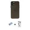 MARSİLYAN™- iPhone 12 Pro Max Kılıf Atlas Minimal Prime - Şeffaf Uv Polymer Nano Ekran Koruyucu + Mavi Shine Kamera Lens Koruma Cam