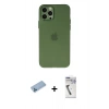 MARSİLYAN™- iPhone 12 Pro Max Kılıf Atlas Minimal Prime - Şeffaf Uv Polymer Nano Ekran Koruyucu + Mavi Shine Kamera Lens Koruma Cam