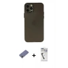 MARSİLYAN™- iPhone 12 Pro Max Kılıf Atlas Minimal Prime - Şeffaf Uv Polymer Nano Ekran Koruyucu + Metal Kamera Lens Koruma Cam - GD