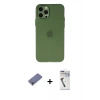 MARSİLYAN™- iPhone 12 Pro Max Kılıf Atlas Minimal Prime - Şeffaf Uv Polymer Nano Ekran Koruyucu + Metal Kamera Lens Koruma Cam - GD